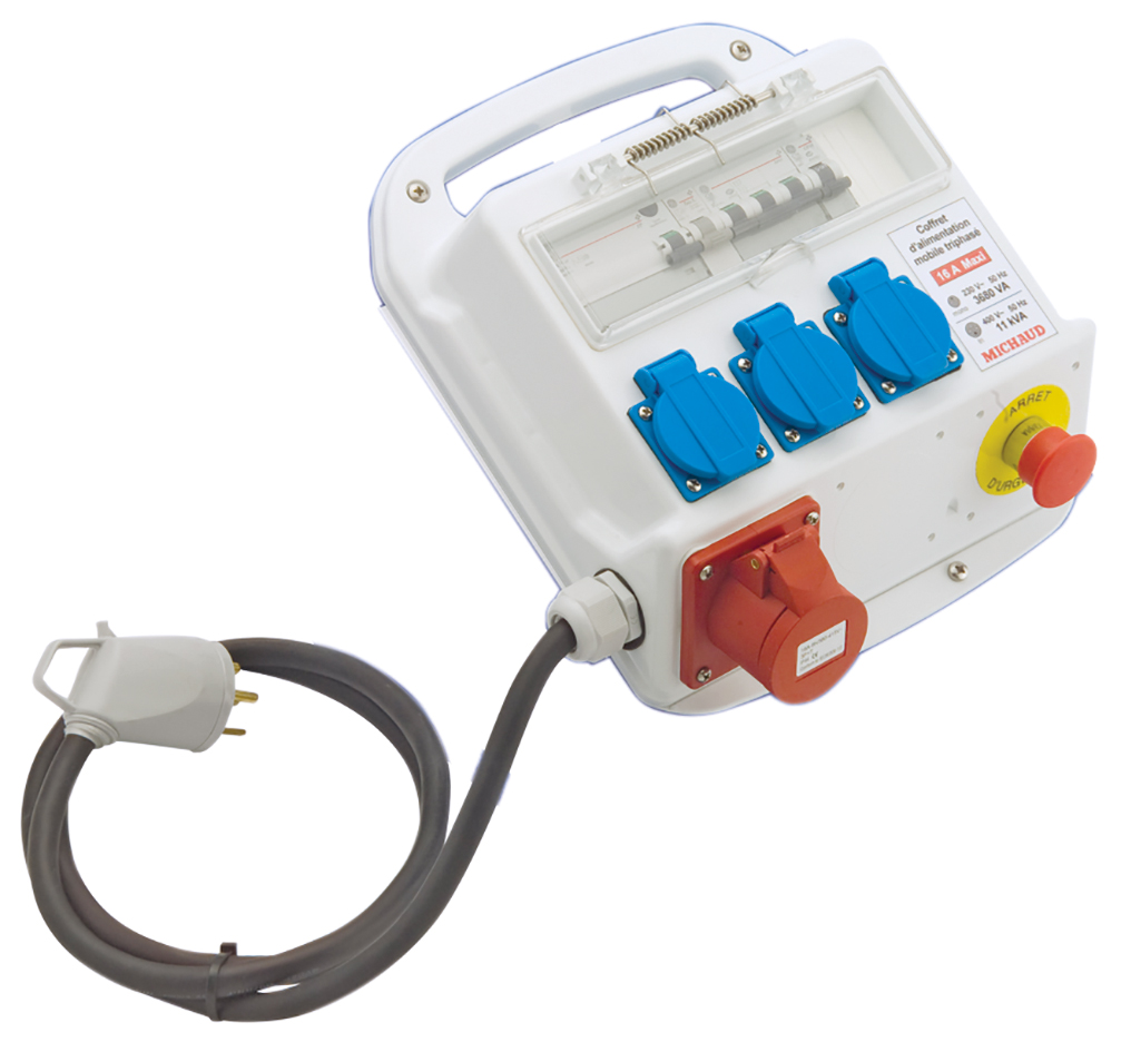 COFFRET D'ALIMENTATION MOBILE 3 MONOS + 1 TRI
