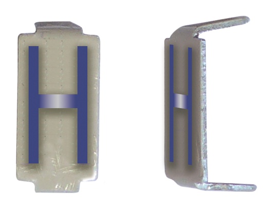 [MICCD029] LOT 25 LETTRE 6X11 ALU IVOIRE/BLEU PRE-PLIEE H *